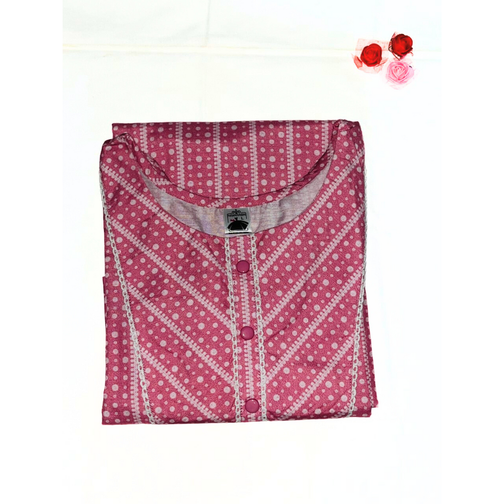 Pink Printed Cotton Kurta