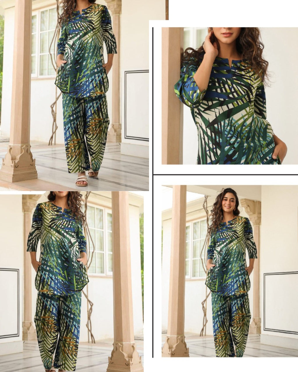 Bold Tropical Palm Leaf Print Co-ord Set