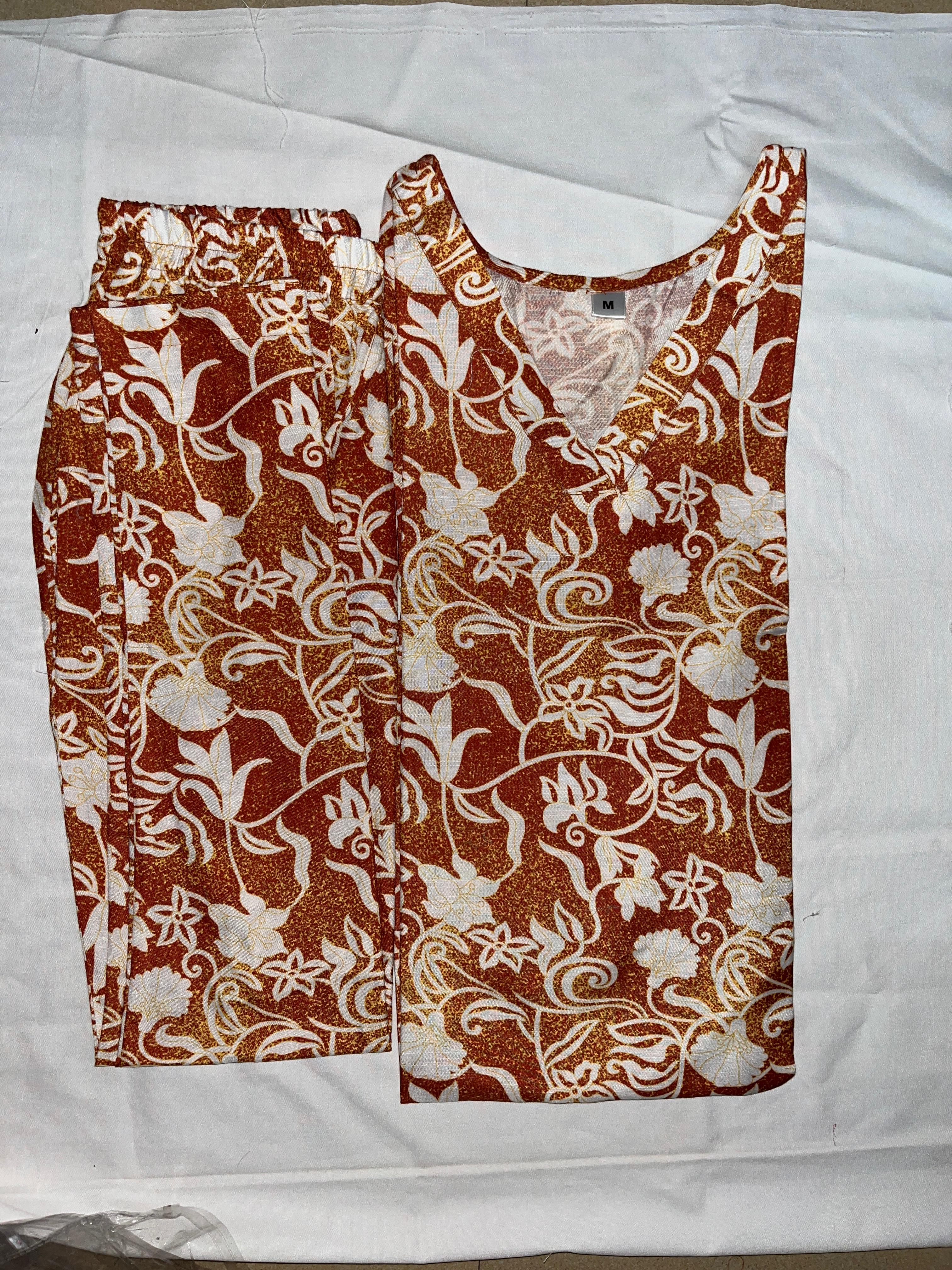 Brown Floral Printed Co-ord Set,