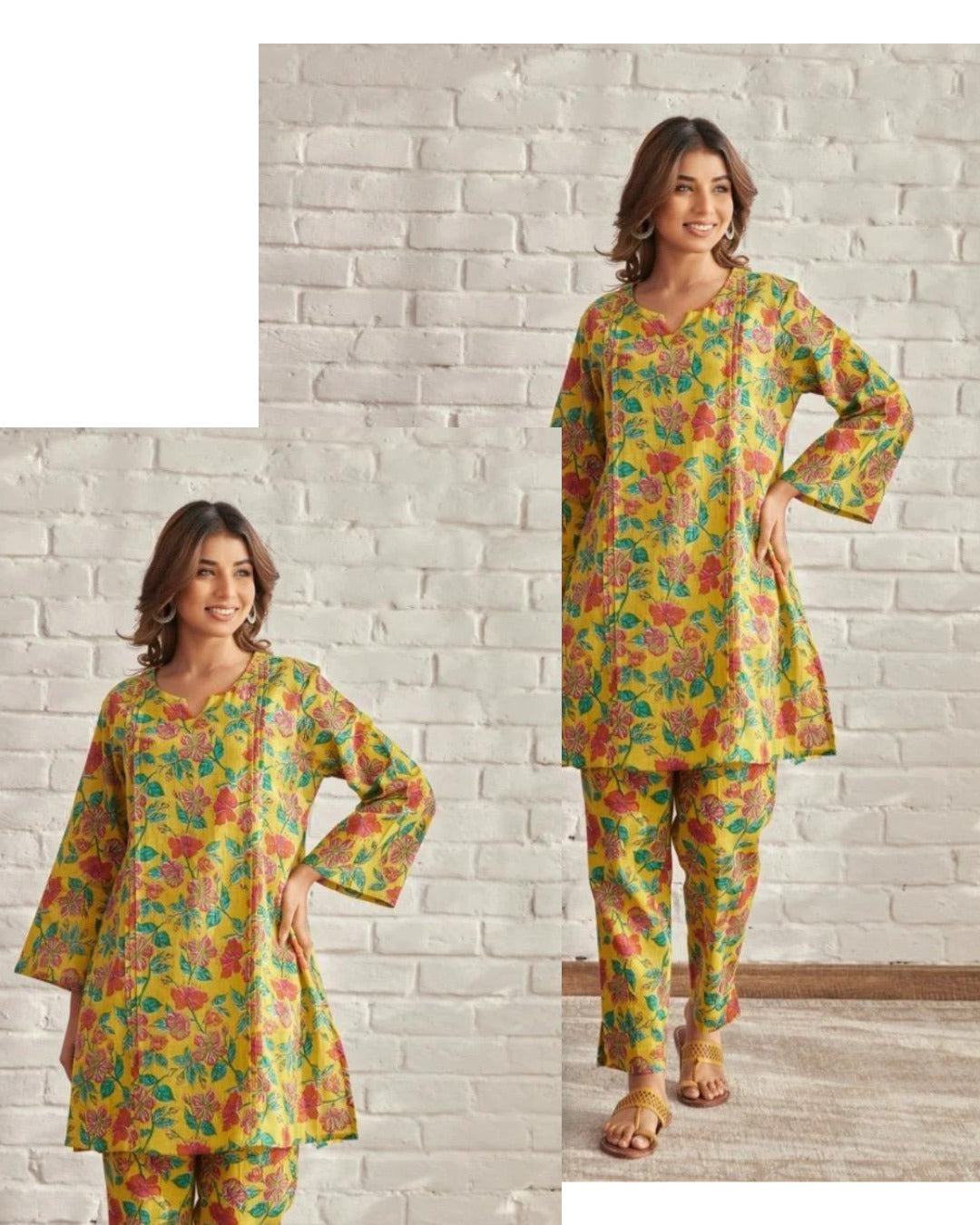 Yellow Floral Printed Co-ord Set